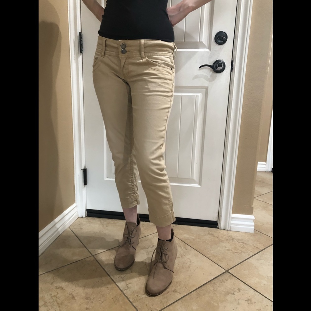 Mudd Tan Cropped Jeans for Juniors